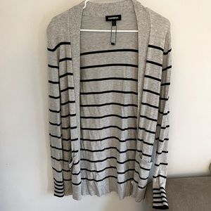 Express Black / Grey Striped Cardigan